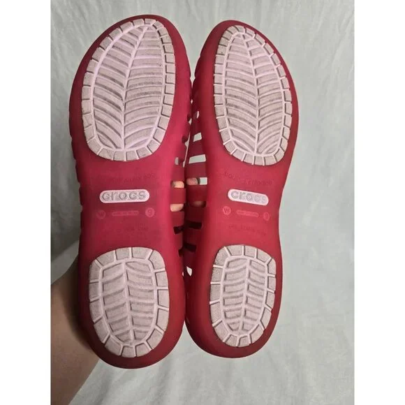 Crocs Adrina II Closed Toe Slip On Jelly Flats Women’s Size 9 Ballet Shoes Pink - Picture 8 of 10
